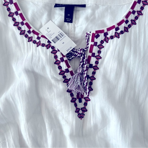 Lane Bryant Boho Embroidered Midi Dress Long Sleeves w/Pockets Size 14 New w/Tag - Picture 8 of 9